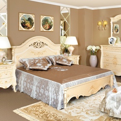 Кровать Prestige беж. с ажурным элементом без ножной спинки,  р-р 1600х2000