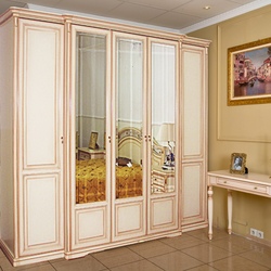 Шкаф 5-ти дверный для платья и белья Joconda крем