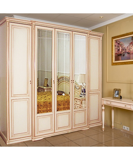Шкаф 5-ти дверный для платья и белья Joconda крем 